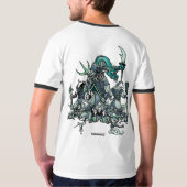 (占星術の)十二宮図の戦士: 雄豚の年、戦士は支持します Tシャツ (裏面フル)