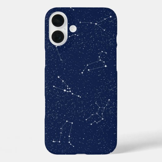 〔占星術の〕十二宮図の星座とダークブルーの星空 Case-Mate iPhoneケース (裏面)