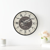(占星術の)十二宮図の時計-アクエリアス ラージ壁時計 (ホーム)