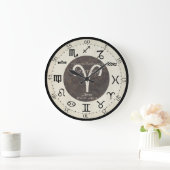 (占星術の)十二宮図の時計-牡羊座 ラージ壁時計 (ホーム)