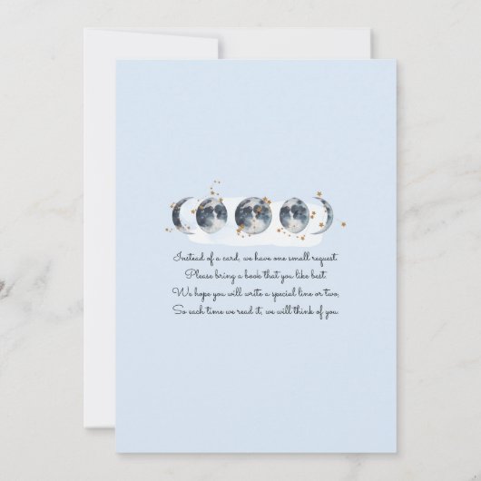 〔占星術の〕十二宮図の月のベビーシャワー 招待状 (裏面)