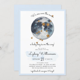 〔占星術の〕十二宮図の月のベビーシャワー 招待状