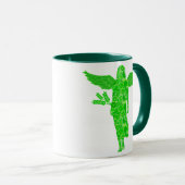 〔占星術の〕十二宮図の緑の色合いの《星座》乙女座のサイン マグカップ (正面右)