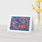 (占星術の)十二宮図の蠍座の「ハッピーバースデー」カード白いボーダー カード (黄色い花)