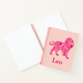 〔占星術の〕十二宮図の赤いフラクタルの日誌のLeoのサイン ノートブック (内部)