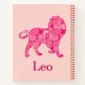 〔占星術の〕十二宮図の赤いフラクタルの日誌のLeoのサイン ノートブック (裏面)