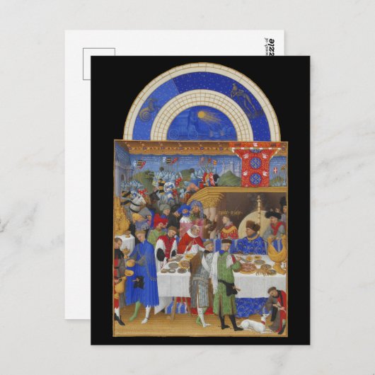 (占星術の)十二宮図の1月の中世山羊座及びアクエリアス ポストカード (正面/裏面)