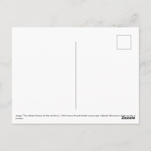 (占星術の)十二宮図の1月の中世山羊座及びアクエリアス ポストカード (裏面)