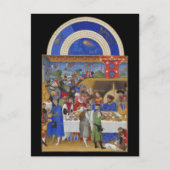 (占星術の)十二宮図の1月の中世山羊座及びアクエリアス ポストカード (正面)