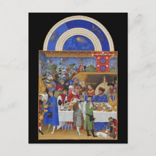 (占星術の)十二宮図の1月の中世山羊座及びアクエリアス ポストカード (正面)