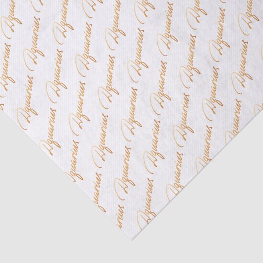 (占星術の)十二宮図の"アクエリアス"の金ゴールドの原稿のティッシュペーパー 薄葉紙 (詳細)