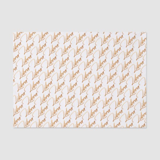 (占星術の)十二宮図の"天秤座"の金ゴールドの原稿のティッシュペーパー 薄葉紙 (正面)