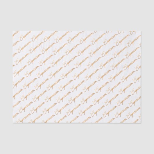 (占星術の)十二宮図の"山羊座"の金ゴールドの原稿のティッシュペーパー 薄葉紙 (正面)