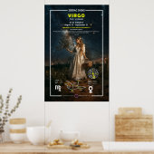〔占星術の〕十二宮図の《星座》乙女座 ポスター (キッチン)
