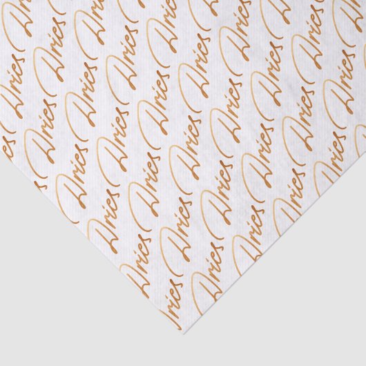 (占星術の)十二宮図の"牡羊座"の金ゴールドの原稿のティッシュペーパー 薄葉紙 (詳細)