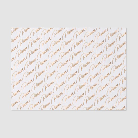 (占星術の)十二宮図の"魚類"の金ゴールドの原稿のティッシュペーパー 薄葉紙 (正面)