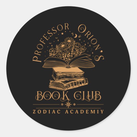 〔占星術の〕十二宮図アカデミー教授オリオンのブッククラブブック ラウンドシール (正面)