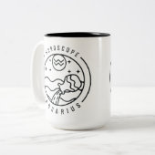 〔占星術の〕十二宮図アクエリアス占星術デザイン ツートーンマグカップ (正面左)