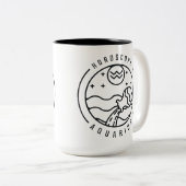 〔占星術の〕十二宮図アクエリアス占星術デザイン ツートーンマグカップ (正面右)