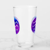 〔占星術の〕十二宮図アクエリアス宇宙星雲 タンブラーグラス (左)