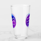 〔占星術の〕十二宮図アクエリアス宇宙星雲 タンブラーグラス (右)