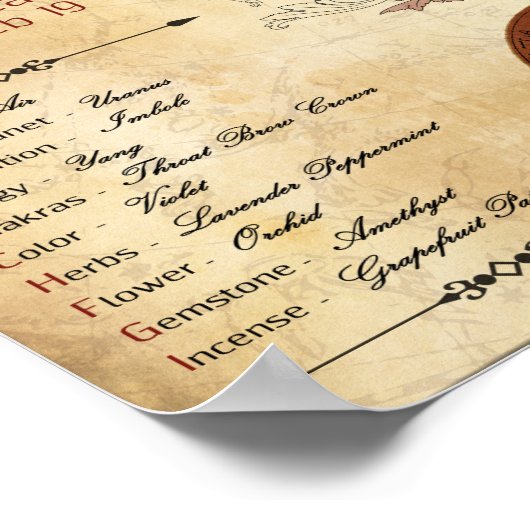 〔占星術の〕十二宮図アクエリアス誕生看板ポスター ポスター (角)