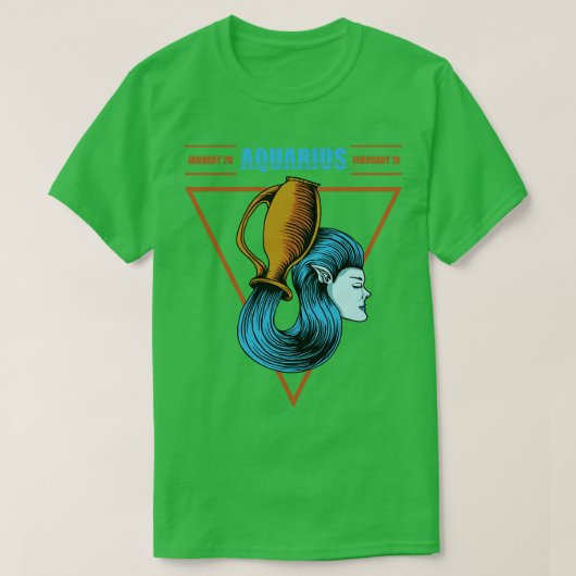 〔占星術の〕十二宮図アクエリアス1 Tシャツ (デザイン正面)
