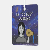 〔占星術の〕十二宮図アクエリアス「判断し過ぎ忙している」 メタルオーナメント (正面左)