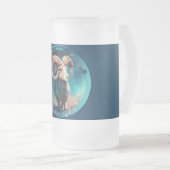 〔占星術の〕十二宮図アリスラム"3月21日~4月19日" フロストグラスビールジョッキ (正面右)