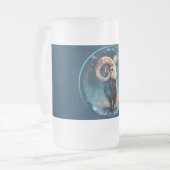 〔占星術の〕十二宮図アリスラム"3月21日~4月19日" フロストグラスビールジョッキ (正面左)