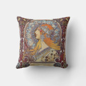 〔占星術の〕十二宮図アンドザティアラアルフォンスミュシャファインアート クッション (裏面)