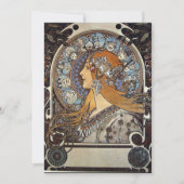 〔占星術の〕十二宮図ウーマンバイアルフォンスミュシャ-アールヌーボー シーズンカード (正面)