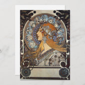 〔占星術の〕十二宮図ウーマンバイアルフォンスミュシャ-アールヌーボー シーズンカード (正面/裏面)