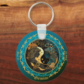 〔占星術の〕十二宮図カスタマイズGEMINI名、日付 キーホルダー (正面)