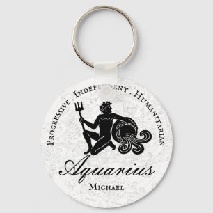 〔占星術の〕十二宮図カスタムの特徴アストロロジーホワイト キーホルダー