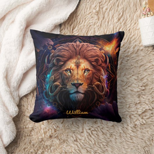 〔占星術の〕十二宮図カスタムレオ占星術ファンタジーサンサイン クッション (ブランケット)