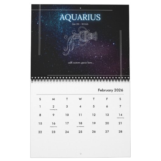 〔占星術の〕十二宮図カランダー2024星占い〔占星術の〕十二宮図シンボルや象徴 カレンダー (2月 2026)