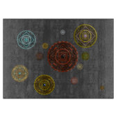 〔占星術の〕十二宮図ガラス切断板 カッティングボード (正面)