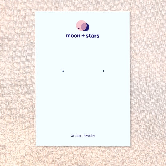 〔占星術の〕十二宮図クレセントムーンイヤリングジュエリーディスプレイ 名刺