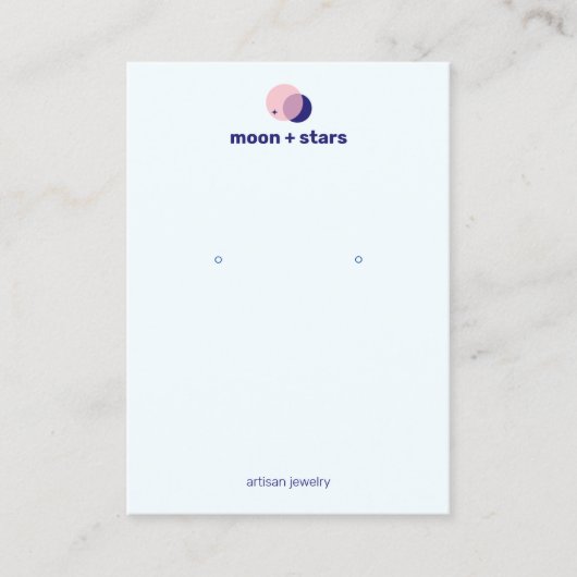 〔占星術の〕十二宮図クレセントムーンイヤリングジュエリーディスプレイ 名刺 (正面)