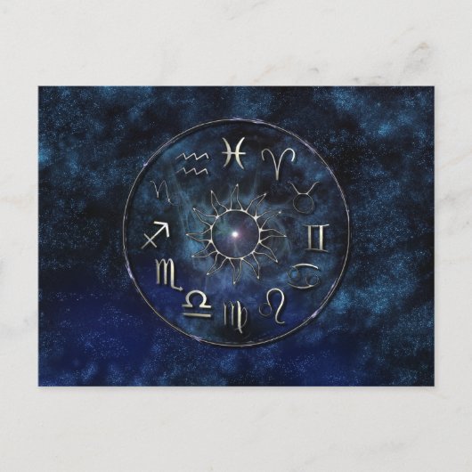 〔占星術の〕十二宮図グラフはがき ポストカード (正面)