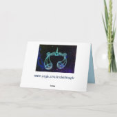 〔占星術の〕十二宮図グリーティはかりで測ングカードを持つ カード (裏面)