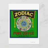 〔占星術の〕十二宮図コーヒーラベルニューオーリンズ，ロサンゼルス ポストカード (正面)