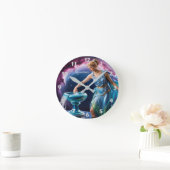 〔占星術の〕十二宮図サインアクアリウス水受け | 女神 ラウンド壁時計 (ホーム)