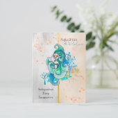 〔占星術の〕十二宮図サインアクエリアスウォーターキャリアガールお洒落ー ポストカード (スタンド正面)