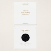 〔占星術の〕十二宮図サインアクエリアスジュエリー表示カード (正面&裏面)