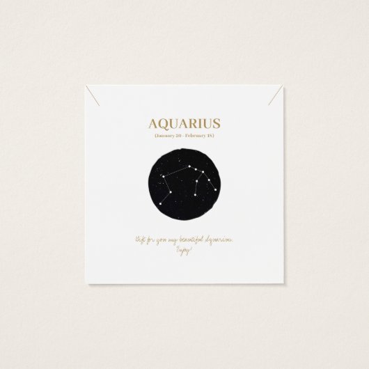 〔占星術の〕十二宮図サインアクエリアスジュエリー表示カード (裏面)