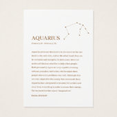 〔占星術の〕十二宮図サインアクエリアスジュエリー表示カード (裏面)