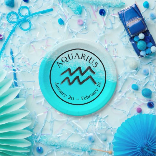 〔占星術の〕十二宮図サインアクエリアス占星術星占いパーティー ペーパープレート (パーティー)