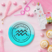 〔占星術の〕十二宮図サインアクエリアス占星術星占いパーティー ペーパープレート (パーティー)